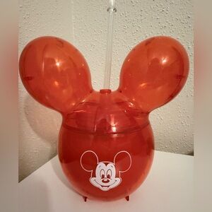 Mickey Mouse Red ballon sipper Cup with Straw NWT